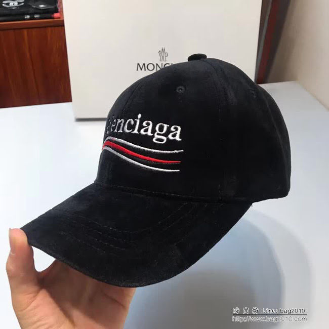 BALENCIAGA巴黎世家 原單刺繡LOGO款 時尚潮流燈芯絨棒球帽 LLWJ8591